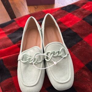 ASOS Mint Green Chain Detail Loafers